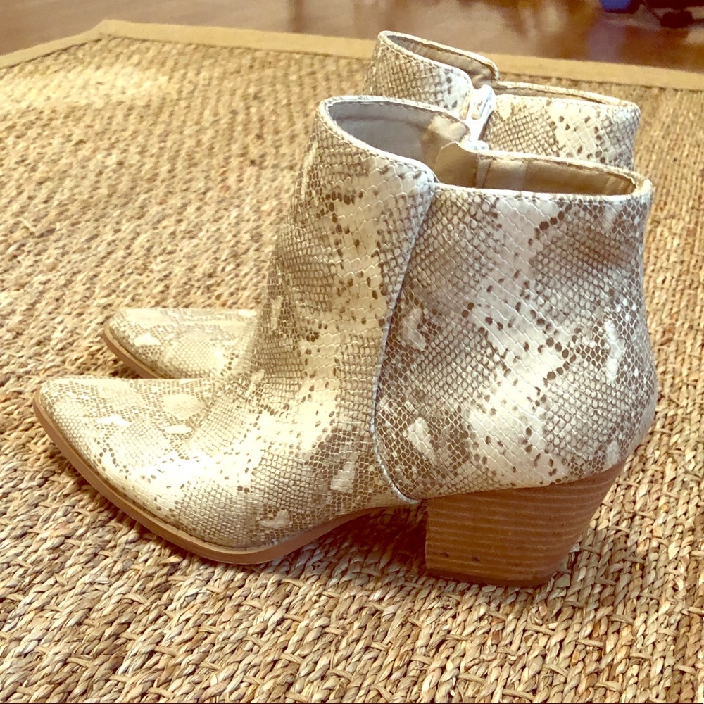 Gold Snakeskin Booties